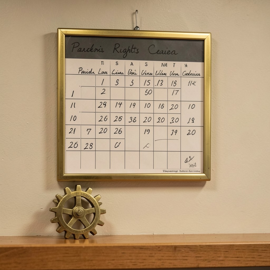 Calendario laboral con anotaciones sobre permisos retribuidos