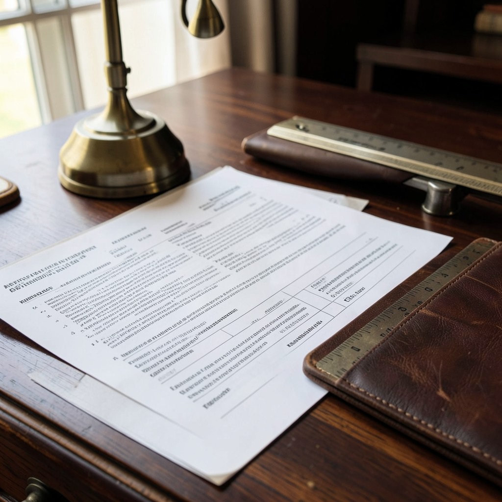 Documentos laborales sobre vacaciones revisados sobre un escritorio de madera